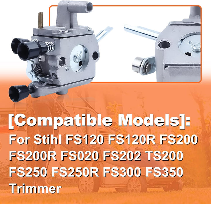 Mtanlo Zündspule Vergaser Kit für Stihl FS120 FS200 FS250 FS300 FS350 Trimmer mit Luftfilter Zündker