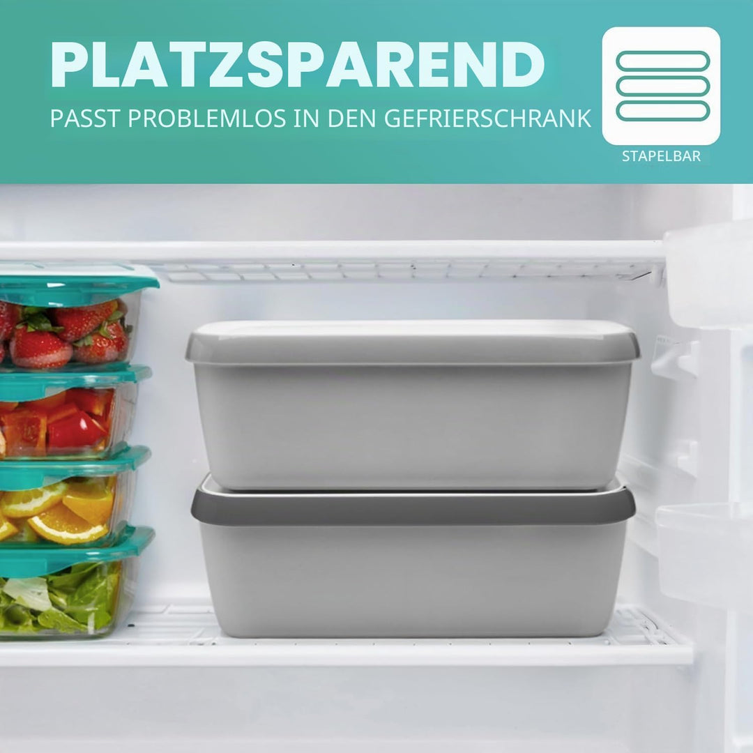 SveBake Aufbewahrungsbehälter für Eiscreme, mit Deckel, 1,4-Liter-Behälter für hausgemachtes Speisee