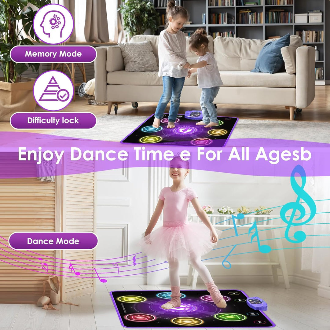 GuKKK Tanzmatte Kinder Spielzeug Geschenke 3-12 Jahre, Beleuchtete Musikmatte, Tanzmatte mit Musik B
