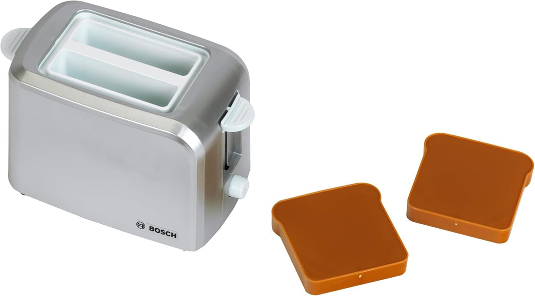 Theo Klein 9210 Bosch Toaster mit mechanischer Toastfunktion I Inklusive 2 Scheiben Spielzeugtoast I
