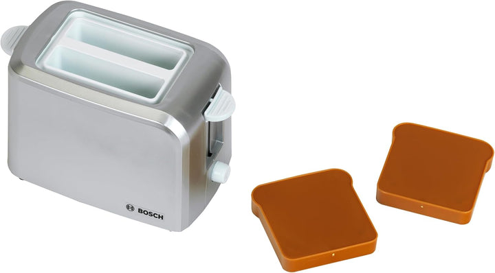 Theo Klein 9210 Bosch Toaster mit mechanischer Toastfunktion I Inklusive 2 Scheiben Spielzeugtoast I