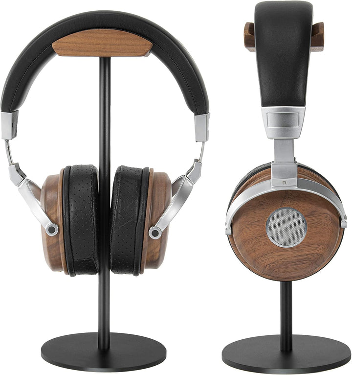Kopfhörer Ständer mit Walnussholz& Aluminium,Headset Halterung mit Schwerer Basis,Headset Ständer fü