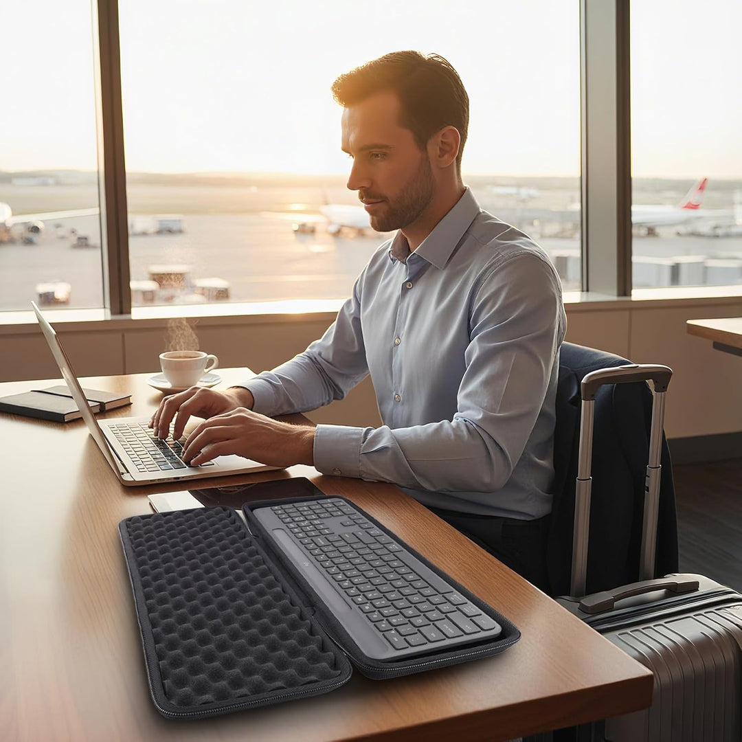 co2CREA Harte Reiseschutzhülle Etui Tasche für Logitech Signature Slim Solar+ K980 kabellose Tastatu