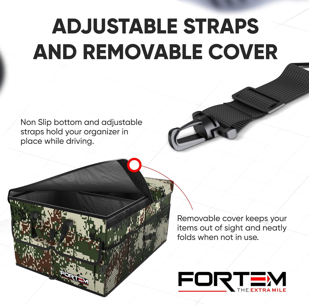 FORTEM Kofferraum Organizer, Kofferraumtasche, Zusammenklappbarer Auto Organizer Kofferraum mit Fäch
