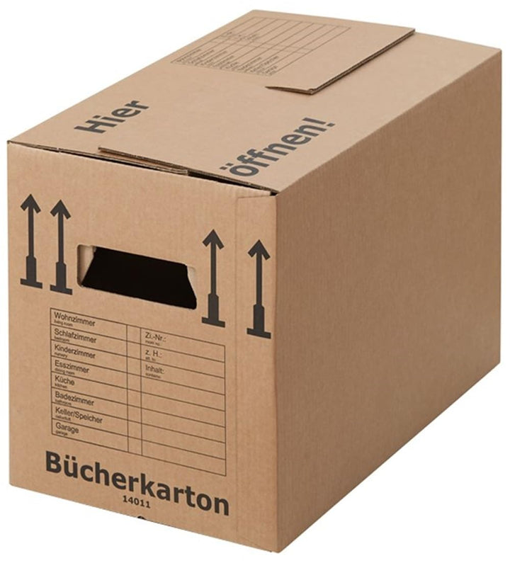 BB-Verpackungen 15 x Bücherkartons Profi 500 x 300 x 350 mm (stabil 2-wellig, doppelter Boden, Akten