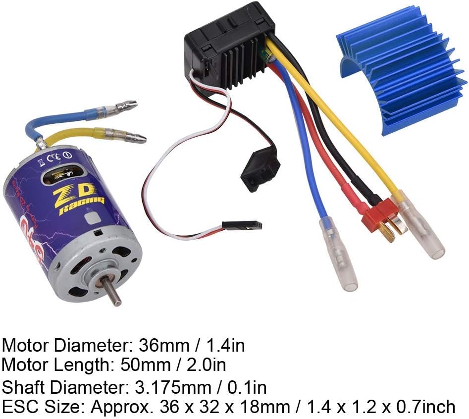 Bürstenmotor Brush Power Motor Kit, Langlebiger 540 Brushed Motor Mit Kühlrippe + 45A Brushed Esc Se