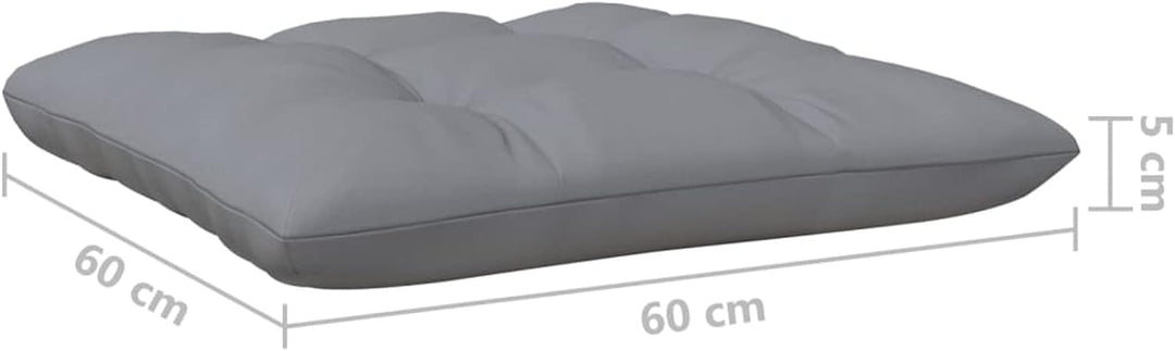 Goliraya Kiefernholz Massiv Garten Mittelsofa Garten-Lounge-Set mit Grauen Kissen Modular Gartensofa