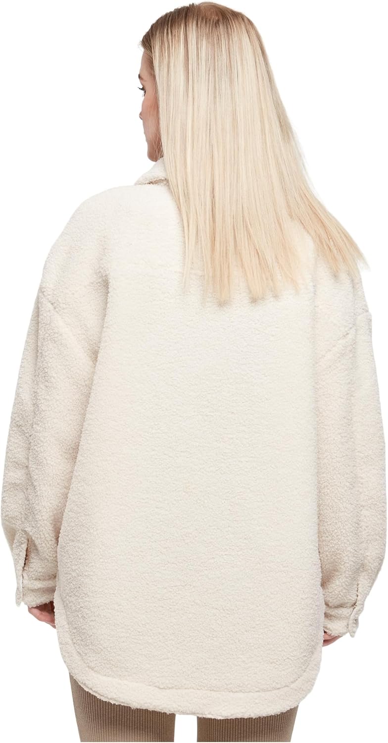 Urban Classics Damen Ladies Sherpa Overshirt Hemd 4XL Whitesand, 4XL Whitesand
