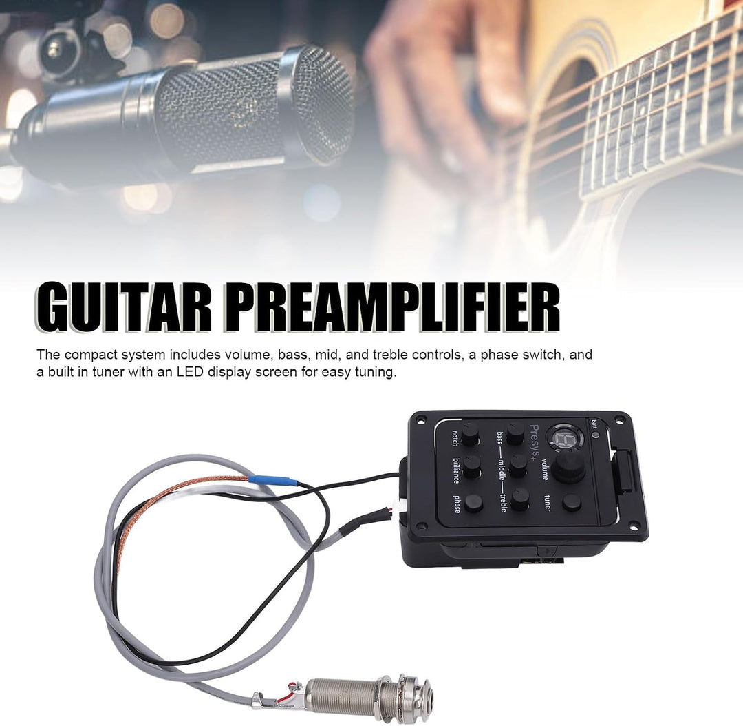 Guitar Preamp EQ Equizer Guitar PreaMplifier in Hochsensitivität Tuner LED -Display Gitarrenvorverst