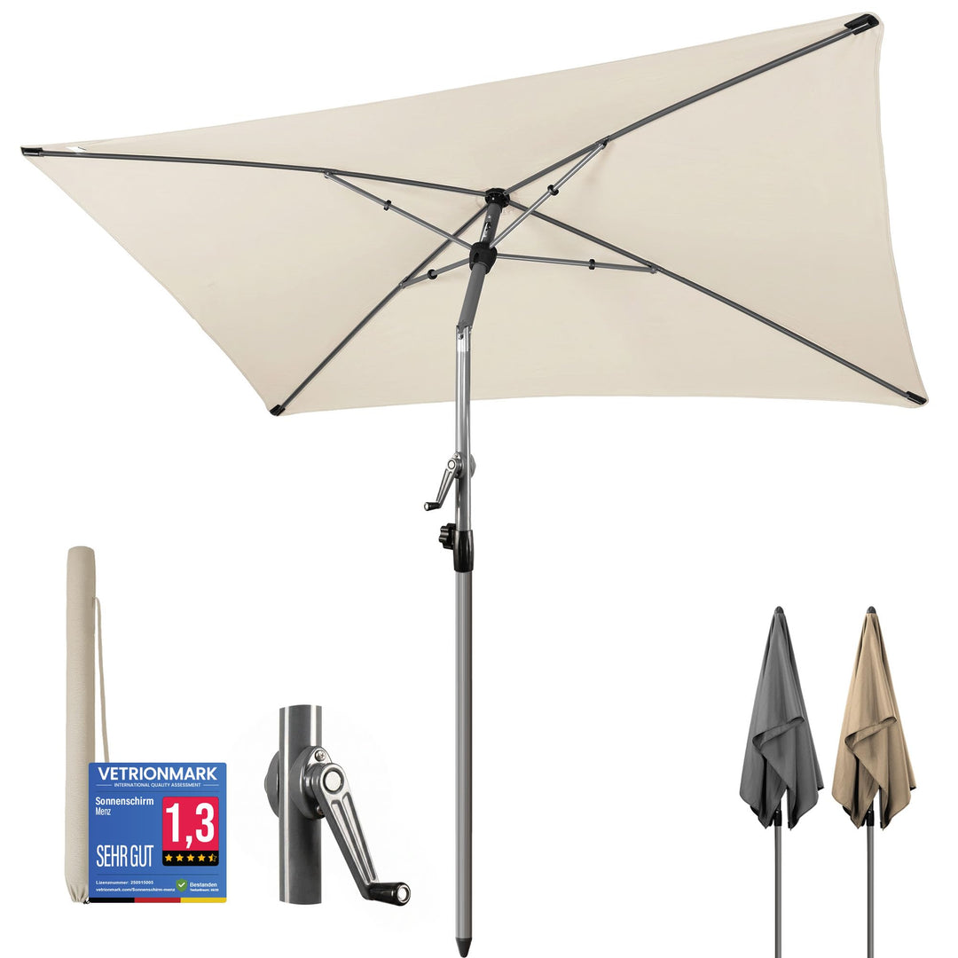 4smile Sonnenschirm Balkon SunnyShade Plus, mit Sonnenschirm Schutzhülle - Sonnnenschutz Balkon SET,