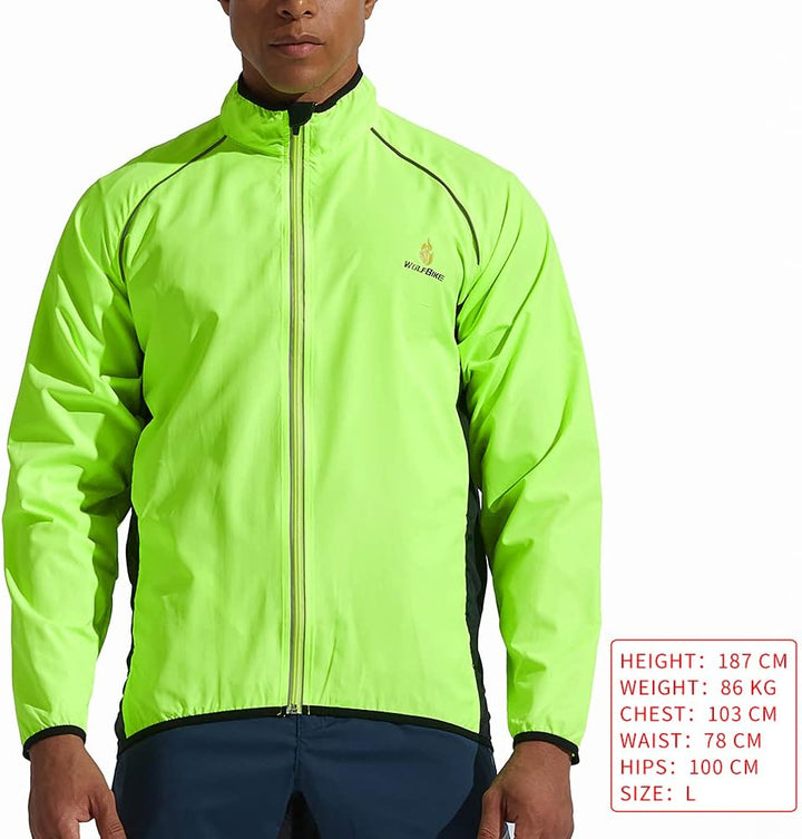 WOSAWE Herren-Fahrradjacke Winddichte wasserdichte MTB Mountainbike Jacket Für Radfahren, Joggen & W