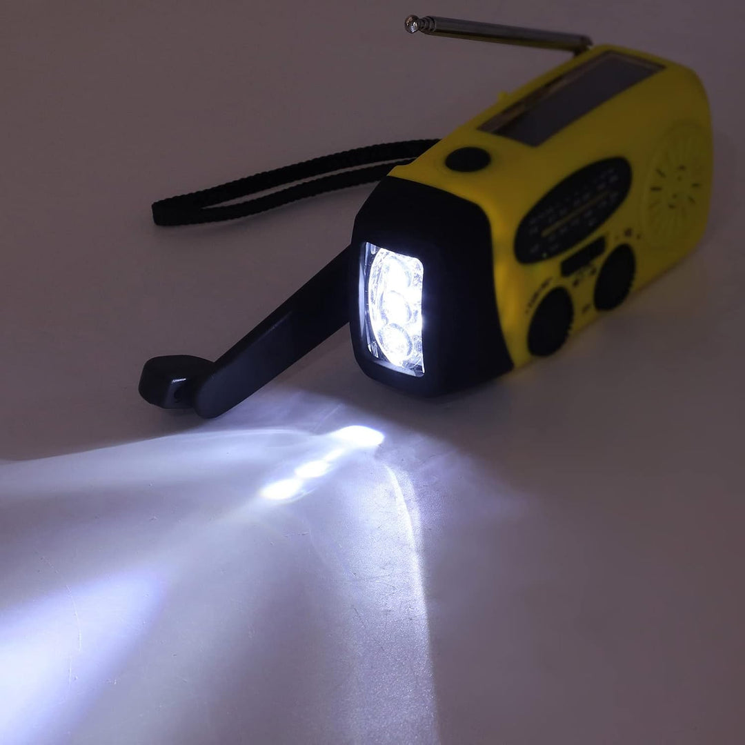 Solarhand -Kurbel Radio, Notfallradio FM/AM/WB (NOAA), mit Taschenlampen -LED -Licht, 360 ° Rotatabl