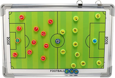 Holzsammlung Profi Coaches Whiteboard Tragbar Taktiktafel für Fussball mit Magnete, Stifte und Radie