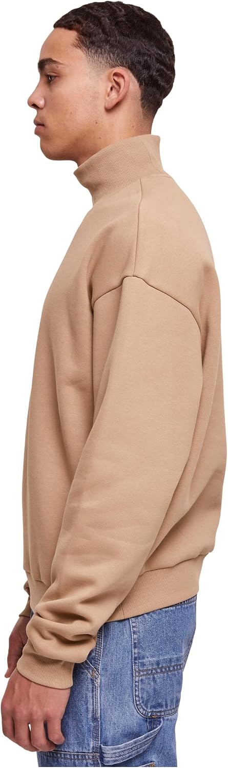 Urban Classics Herren High Rib Neck Crew Sweatshirt 3XL Warmsand, 3XL Warmsand