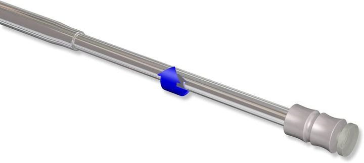 Interdeco Klemmstangen (2 Stück), Klemmfix Scheibenstangen mit Gummistopfen Chrom in 8/6 mm Ø, Flexo