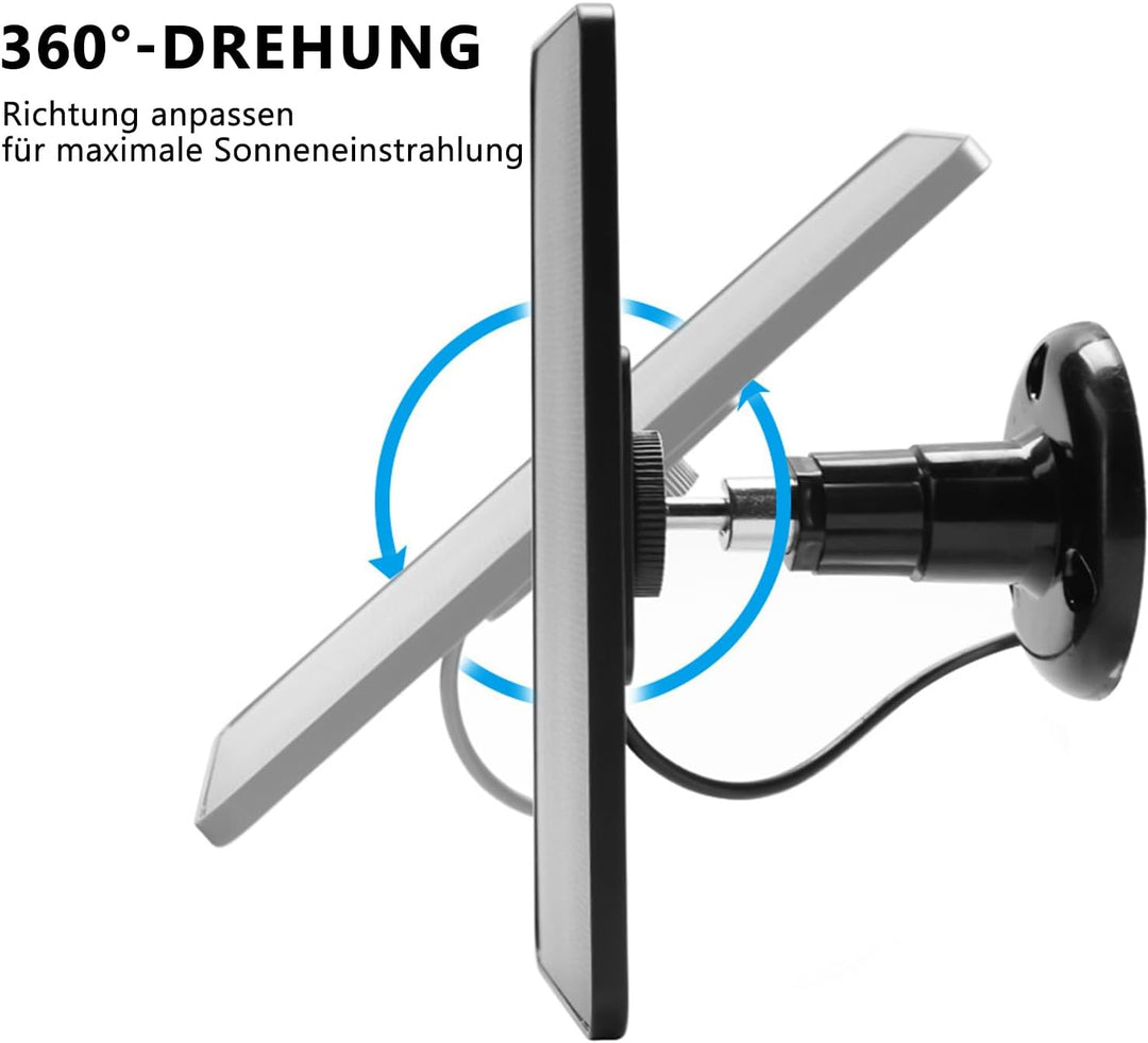 Solarpanel für Ring Kamera, 4W Solarmodul für Akku Überwachungskamera Aussen, Typ C Solar Ladegerät