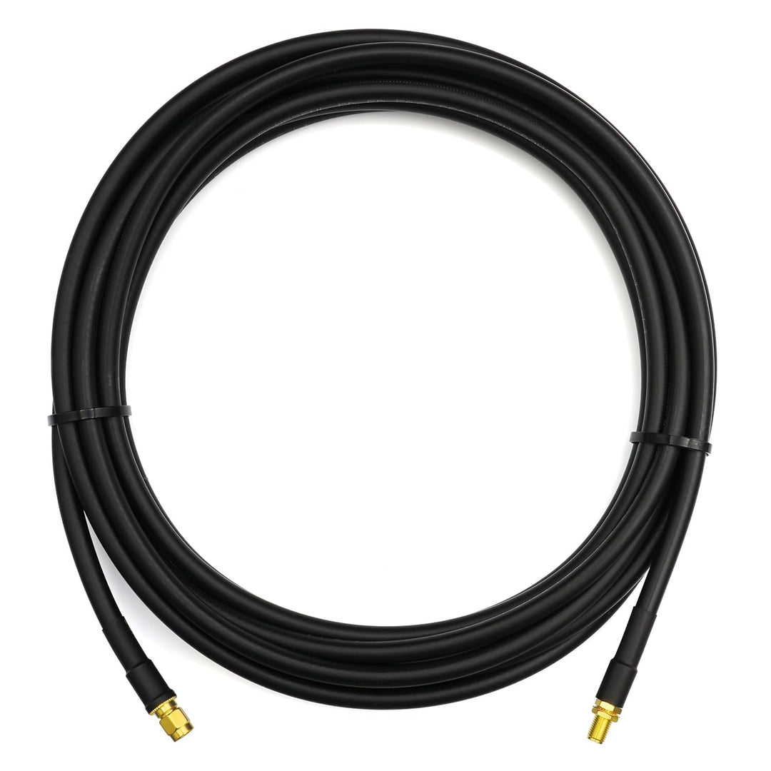 12m RP-SMA Stecker auf RP-SMA Buchse Koaxialkabel – 12 Meter 5D-FB Verlustarmes Antennenkabel Ø7.5mm