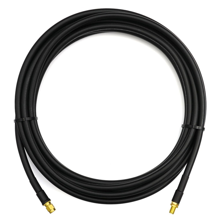 12m RP-SMA Stecker auf RP-SMA Buchse Koaxialkabel – 12 Meter 5D-FB Verlustarmes Antennenkabel Ø7.5mm