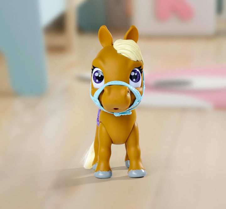 Simba 105950009 - Pamper Petz Pony, 24cm Spielzeug Pferd mit Trink- und Nässfunktion, Fohlen, kämmba