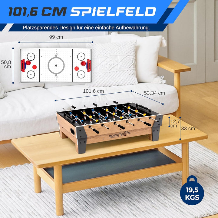 SereneLife 4-in-1/5-in-1 Multifunktionstisch – inkl. Billardtisch, Tischtennisplatte, Tischkicker, K