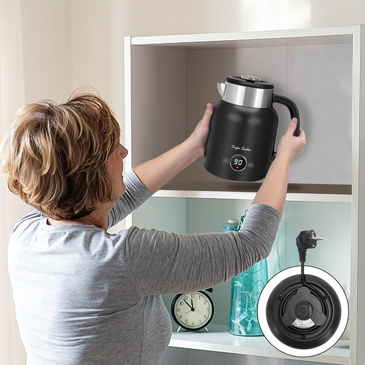 Taylor Swoden Asher - Wasserkocher Edelstahl mit Temperatureinstellung, 2200 W, 1,7 L, LED-Anzeige,