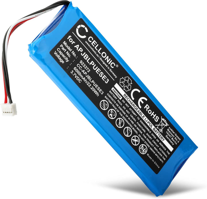 CELLONIC, Lautsprecherakku kompatibel mit JBL Pulse 3 (6000mAh, 3.7V) Ersatzakku P5542100-P,2017DJ17