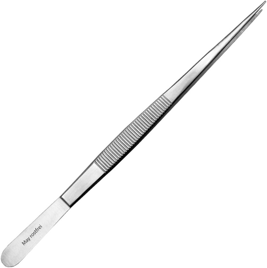 May - Set - 3 x Technische Pinzette gerade - 20 cm - Modellbau Pinzette - Elektriker Pinzette - Indu