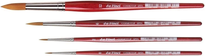 Da Vinci Series 5580 cosmotop Spin - Aquarell-Pinsel-4er Set Synthetik, no. 0, 2, 6, 12 Made in Germ