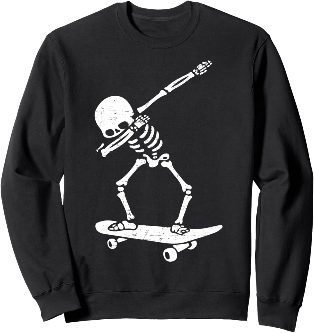 Dabbing Skelett SKATEBOARD T-Shirt Dab Skate Halloween Sweatshirt