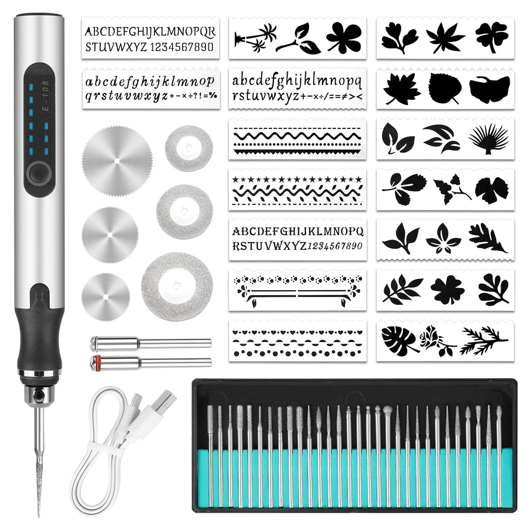 Ainiv USB Wiederaufladierbar Gravur Werkzeug Kit, Elektrischer Mini Graveur Gravurwerkzeug, Tragbar