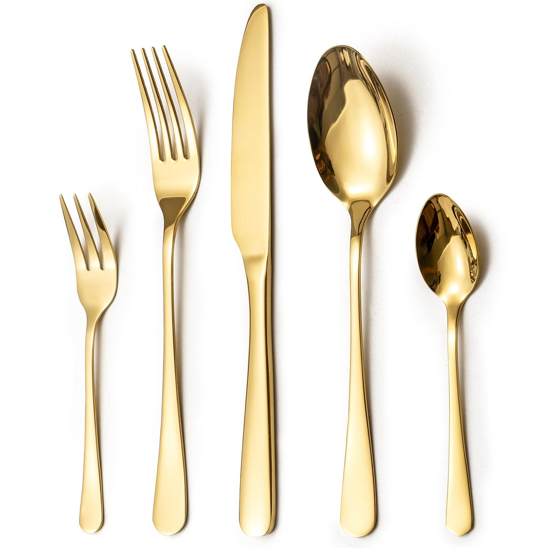 Besteck Set, Edelstahl Spiegelpoliert 60 teilig Besteckset für 12 Personen, Essbesteck Set mit Messe