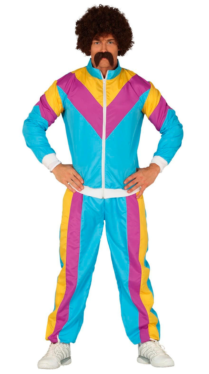 FIESTAS GUIRCA Turner-Kostüm für Jugendliche, 90er-Jahre, Blau und Rosa, für Kinder, M