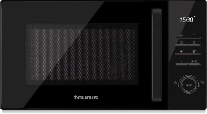 Taurus Laurent 25 Schwarz Digitale Mikrowelle, 25 L, 900 W, Grill 1000 W, 10 Stufen, Auftaufunktion,
