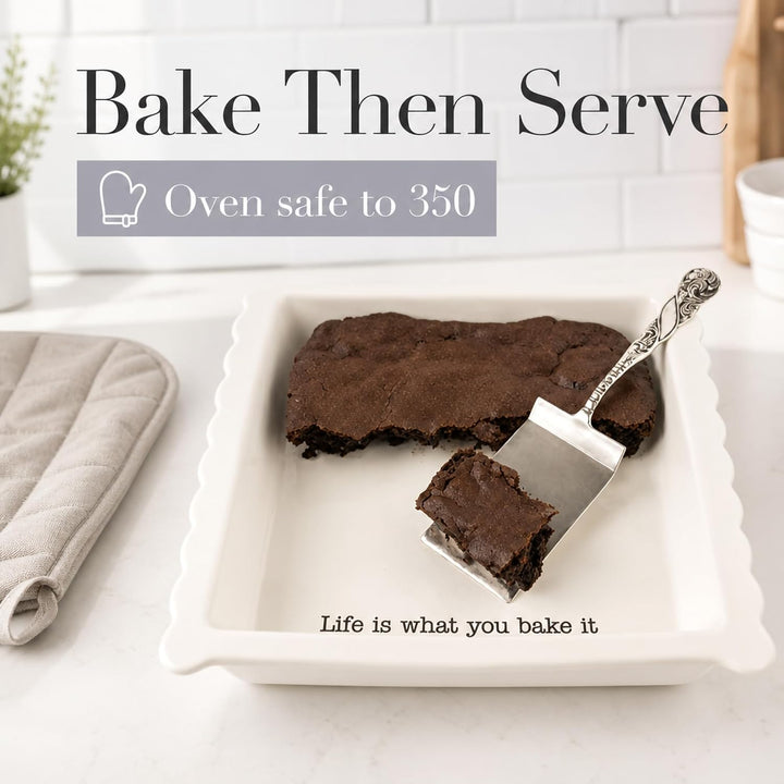 Mud Pie Brownie Baker Set, 3,35 H x 13,4 L x 13,1 W, Weiss