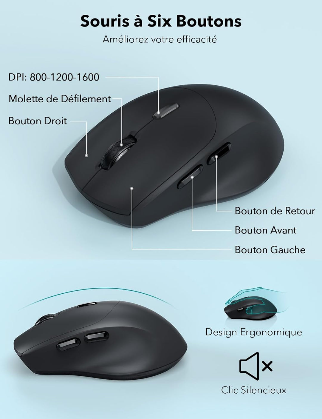 Tastatur Maus Set Kabellos, Ergonomische Tastatur in Voller Grösse mit Handgelenkauflage, Telefonhal