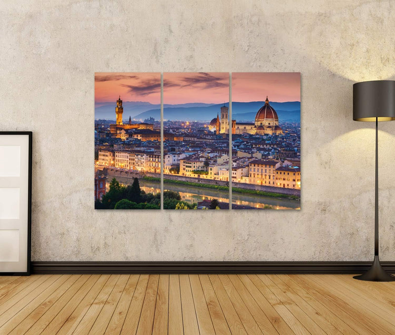 Bild Bilder auf Leinwand Schöner Sonnenuntergang über Kathedrale von Santa Maria del Fiore (Duomo),