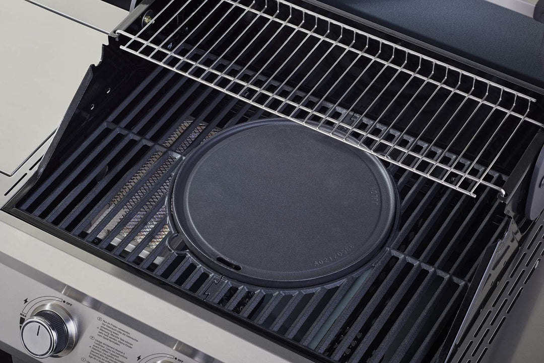RÖSLE VARIO Grillplatte, Hochwertige Grillplatte aus Gusseisen &amp; Primezone-Windschutz VIDERO, Hochwe