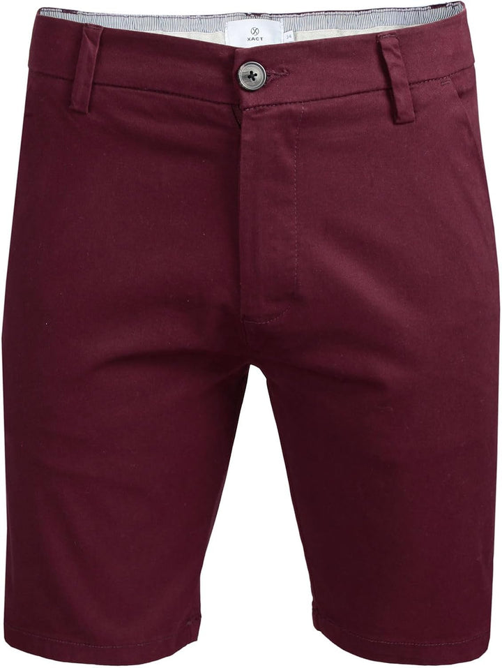 Xact Herren Leinen 23cm Tailored Chino Shorts, Regular Fit 40W Burgundy, 40W Burgundy