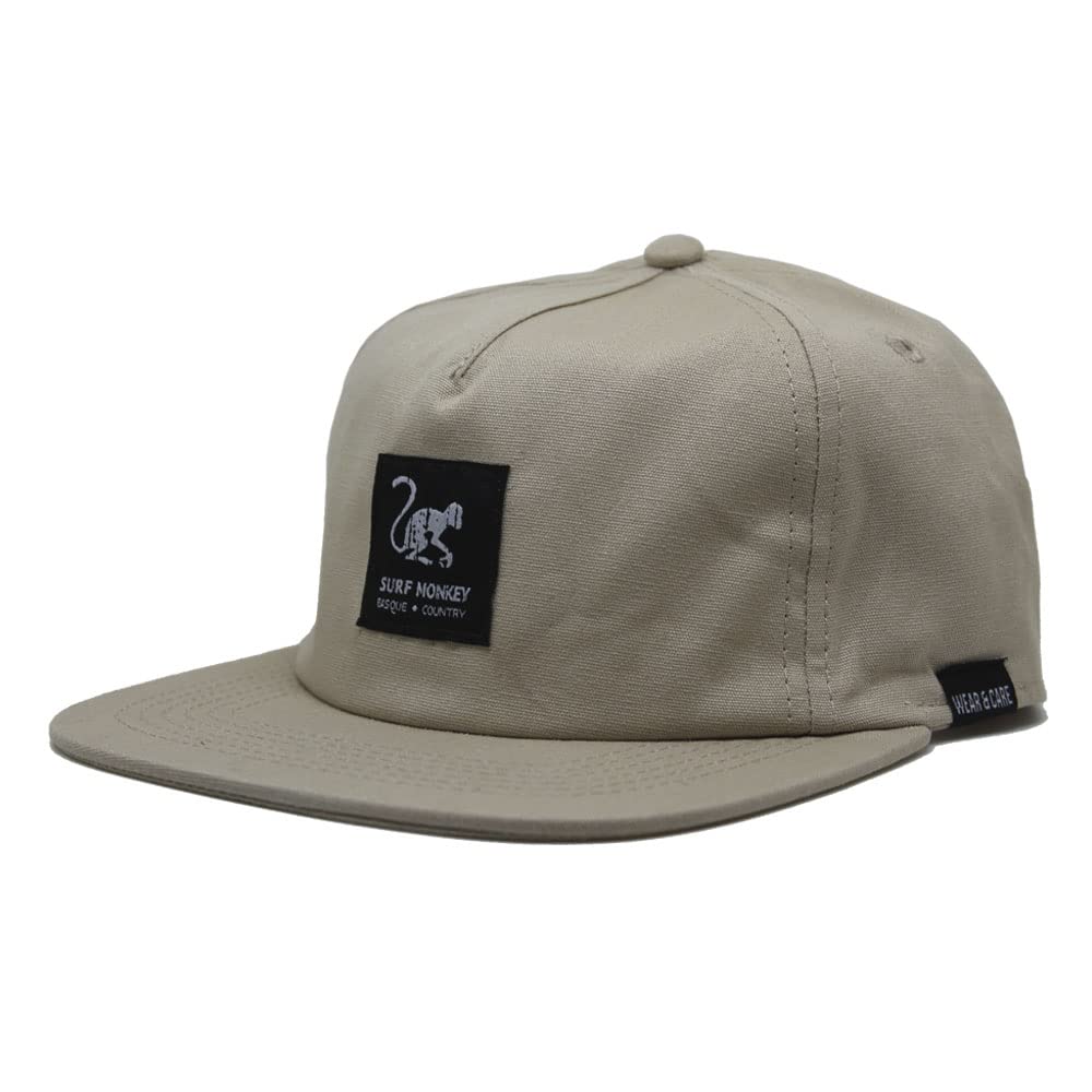 SURF MONKEY 5 Panels Herren/Damen Kappe - 100% Bio-Baumwolle - Einheitsgrösse Einheitsgrösse Beige,