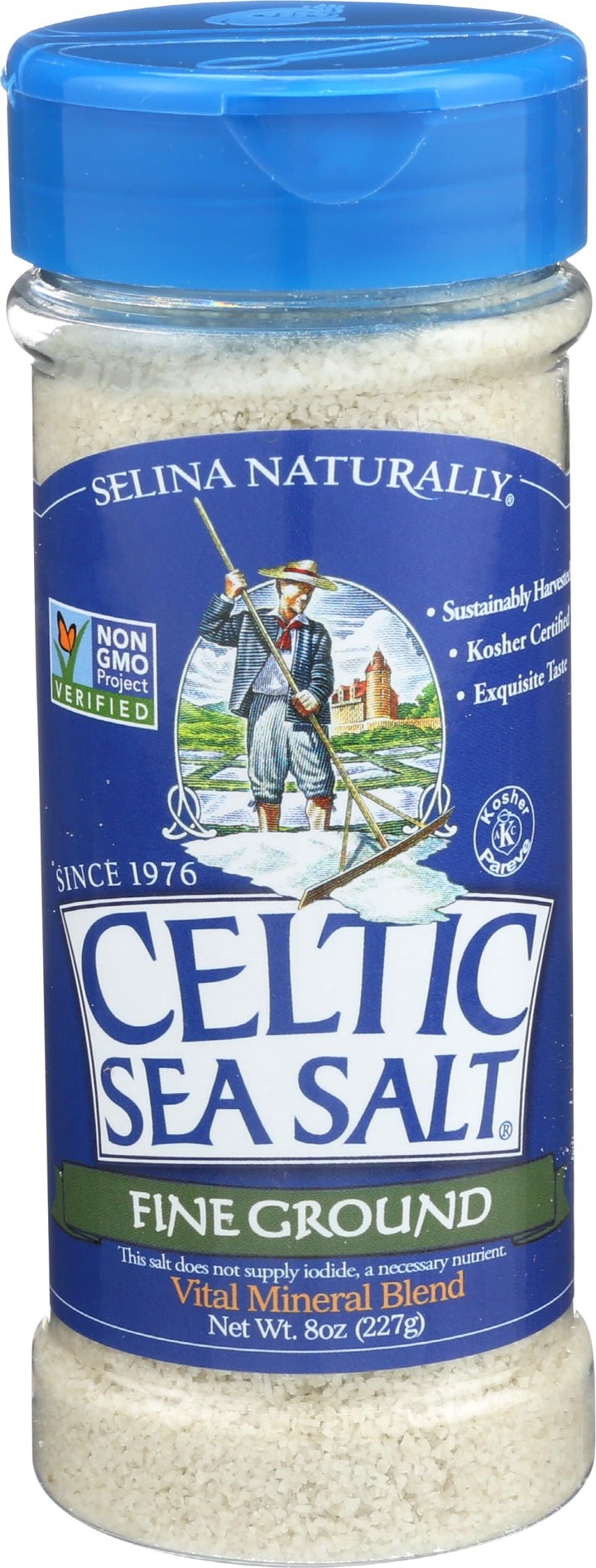 Celtic Sea Salt?, Fine Ground, By The Grain & Salt Society, 8 oz. Shaker