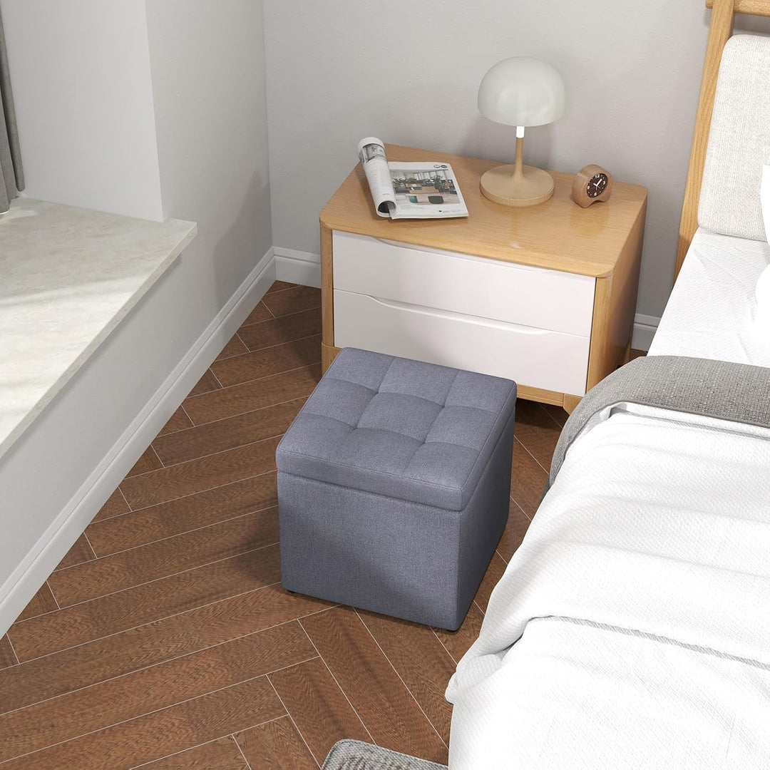 GIANTEX Sitzhocker mit Stauraum, Sitzwürfel Sitzbox gepolstert mit Deckel, Fusshocker bis 150kg bela