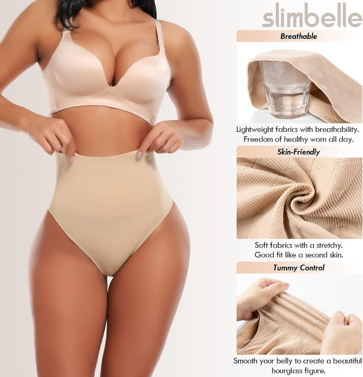 SLIMBELLE Bauchweg Unterhose Damen Shapewear Miderhose Tanga Miederslips Body Shaper Figurformende U