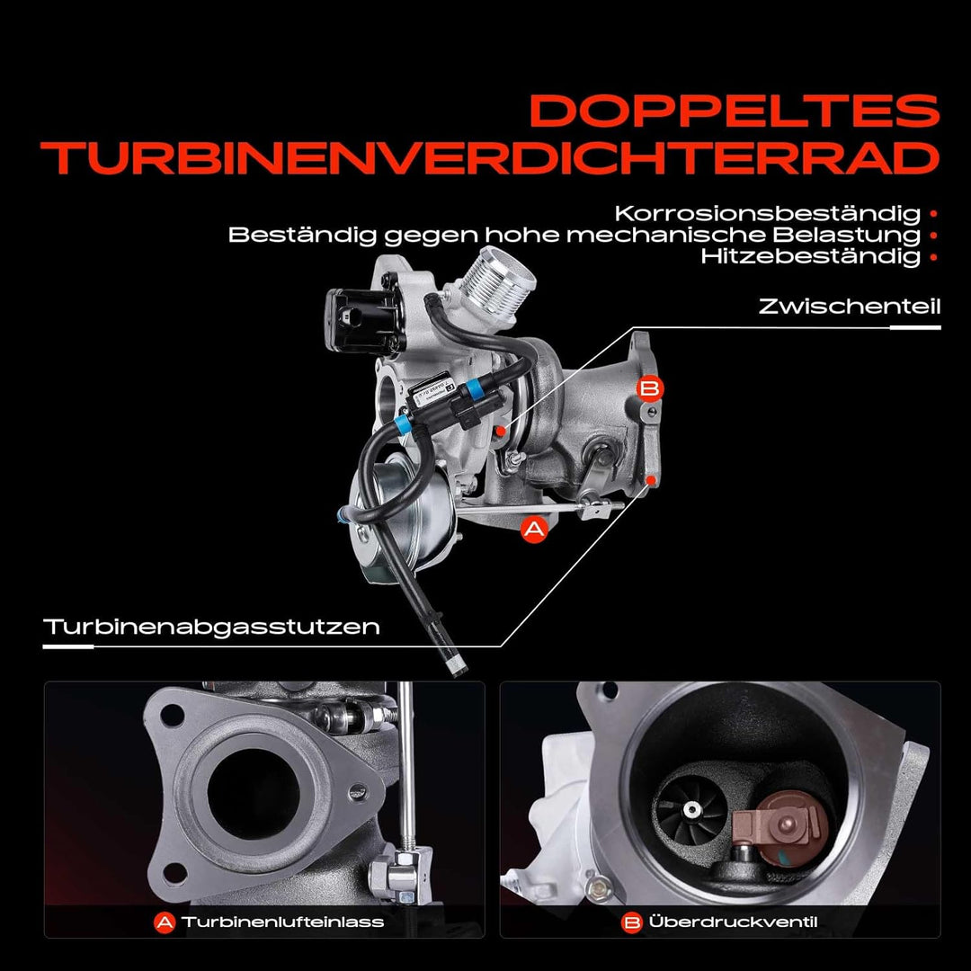 Frankberg Turbolader Kompatibel mit C-Max II DXA/CB7 DXA/CEU Fiesta VI CB1 CCN 1.6L 2013-2017 Focus