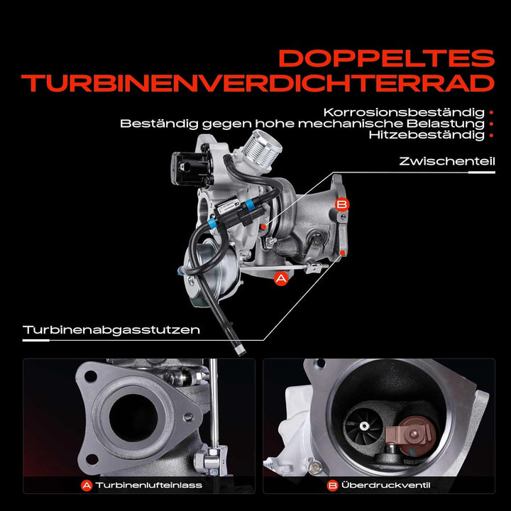 Frankberg Turbolader Kompatibel mit C-Max II DXA/CB7 DXA/CEU Fiesta VI CB1 CCN 1.6L 2013-2017 Focus