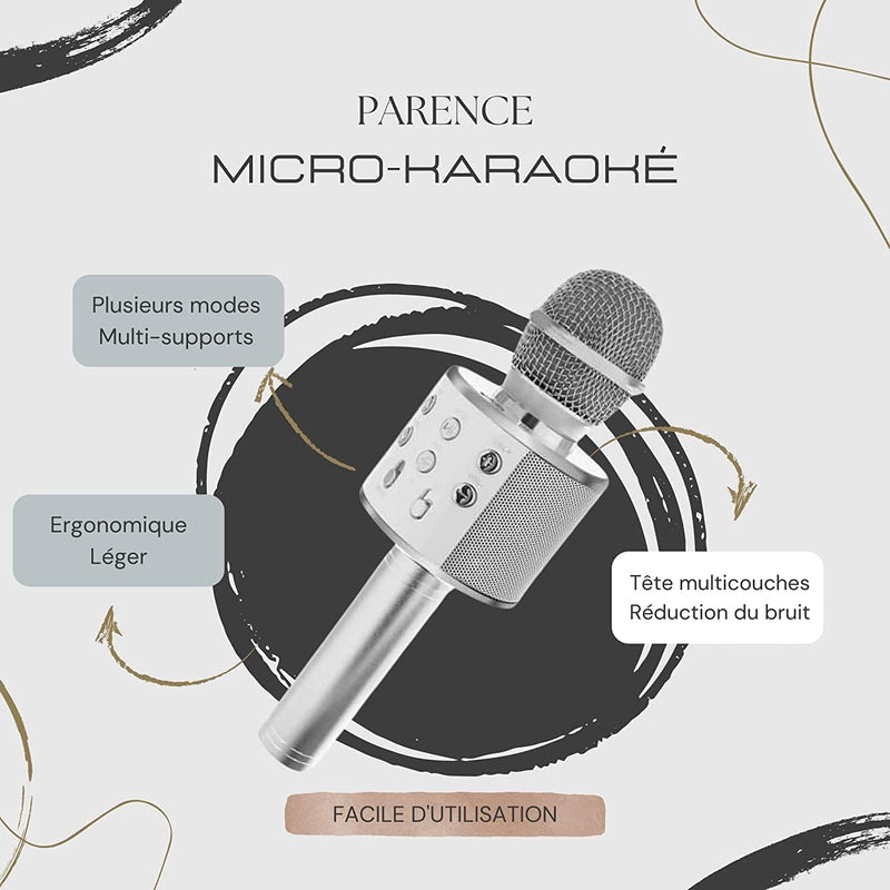 PARENCE. - 2er Set Mikrofonlautsprecher / 2er Set Wireless Bluetooth Karaoke Mikrofone für Kinder, E