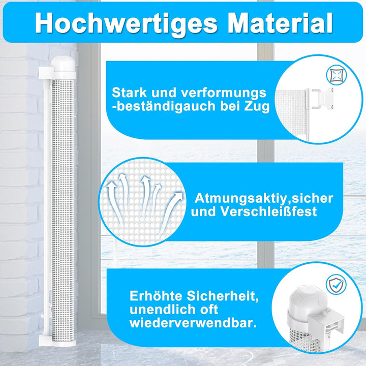 Aufun Treppenschutzgitter Türschutzgitter ausziehbar, Treppenhäusergitter, Absperrgitter mit Kinders