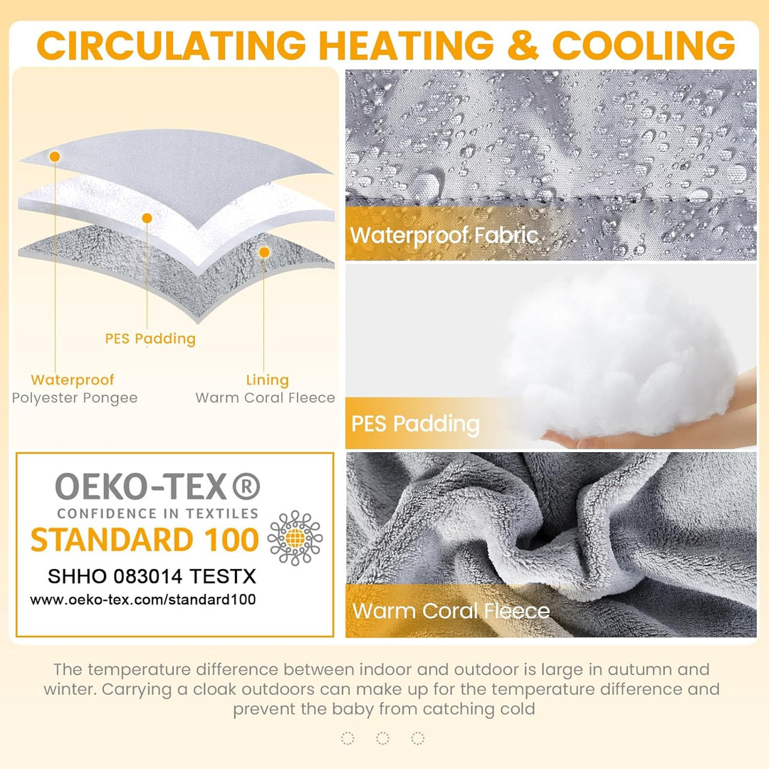Orzbow Regencover Babytrage,Wasserdicht Babytrage Cover Winter mit Abnehmbare Kapuze mit Kordelzug,K