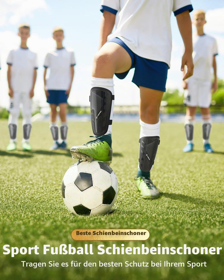 Schienbeinschoner Kinder Fussball Zertifiziert Airsfish Leichte,Langlebige,rutschfeste Schienbeinsch