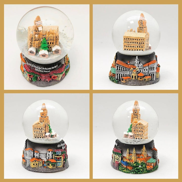 2er Set süsse Souvenir-Schneekugeln Weihnachtsmarkt München in 2 Grössen | Christkindlmarkt | Durchm