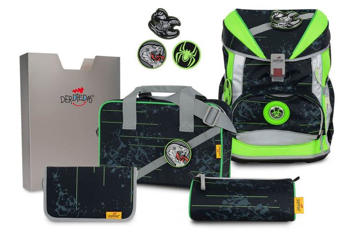 DerDieDas Schulrucksack Set 5-TLG. Ergoflex Buttons Scorpio